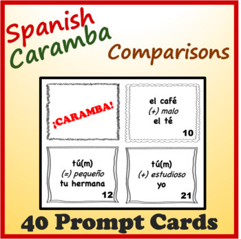 Spanish Comparisons Speaking and Writing Activities (Cramaba Cards)