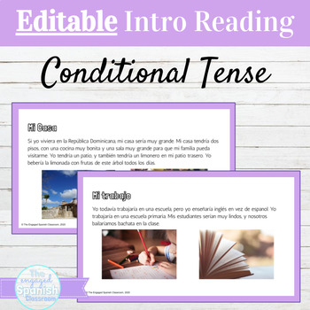 Preview of Spanish Conditional Tense Introduction Reading FREE