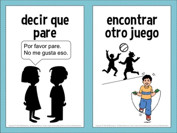 Spanish Conflict Resolution Cards and Word Wall by Mr Elementary