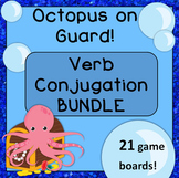 Spanish Conjugation Game Boards: Octopus on Guard! BUNDLE