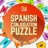 Spanish Verb Conjugation Puzzles Bundle - 72 Puzzles, All Tenses