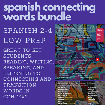 Preview of Spanish Connecting and Transition Words Bundle (Spanish 2-4)