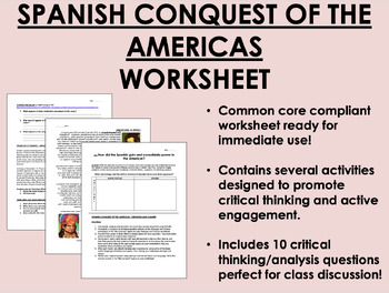 Preview of Spanish Conquest of the Americas worksheet - Global/World History
