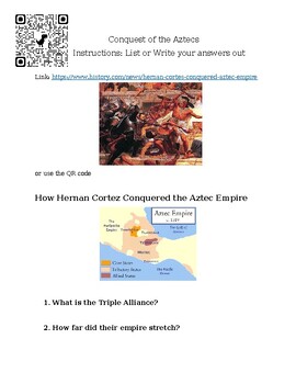 Preview of Spanish Conquest of the Aztecs WebQuest
