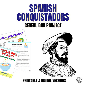Preview of Spanish Conquistadors Cereal Box Project: Printable & Digital Resource