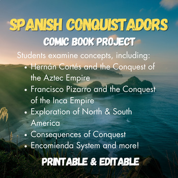 Preview of Spanish Conquistadors Comic Book Project: Grades 5-12
