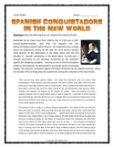 Spanish Conquistadors - Primary Source, Questions, Writing