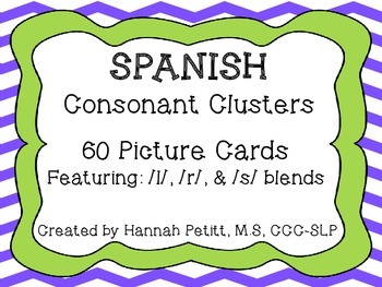 Preview of Spanish Consonant Cluster Picture Cards