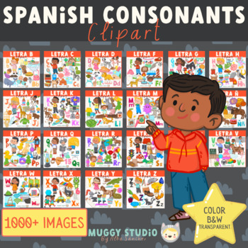 Preview of Spanish Consonants Clipart Bundle - Las Consonantes {$99 value}