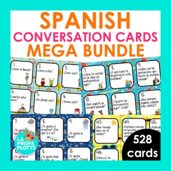 Preview of Spanish Conversation Cards Mega Bundle | Spanish Speaking Activity