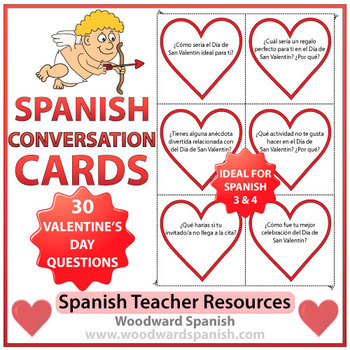 Preview of Spanish Conversation Cards - Valentine's Day - Spanish 3