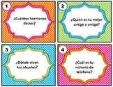 Spanish Question Words - 28 Task Cards: Conversation Start
