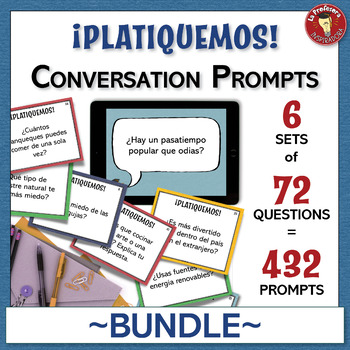 Preview of Spanish Conversation Starters Bundle of 400+ prompts - Preguntas de conversación