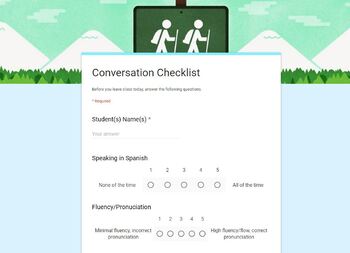 Preview of Spanish Conversations Observation Checklist - Google Form