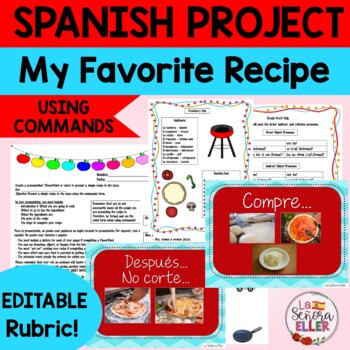 Preview of Spanish Cooking Project | Spanish Commands Project | My Favorite Recipe Project