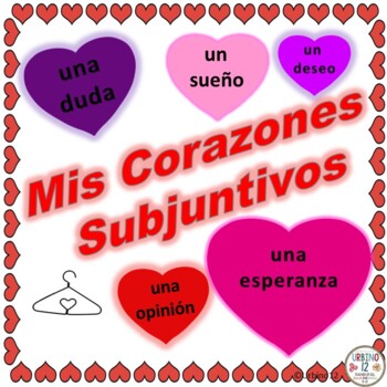 Preview of Spanish Corazones Subjuntivos Mobile Craft Project