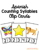 Spanish Counting Syllables Clip Cards | Silabas Clip Cards
