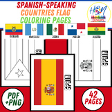 Spanish Countries Speaker Flags, Coloring Pages - Hispanic