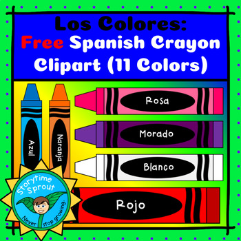 Preview of Spanish Crayons Clipart: Colores en Español (11 Free Images)