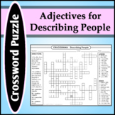 Spanish Crossword Puzzle - Adjectives for Describing People