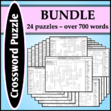 Spanish Crossword Puzzle Bundle - 24 Puzzles - Over 700 Words!