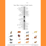 Spanish Crossword about Animals of North America FREE