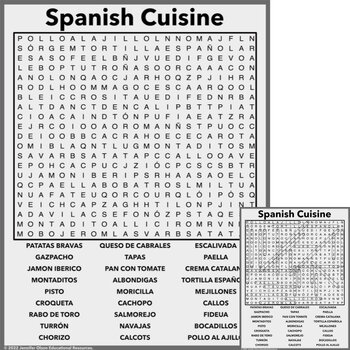 Preview of Spanish Cuisine Word Search