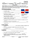 Spanish - Cultural Comparison - Countries - Notes Sheet - 