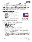 Spanish - Cultural Comparison - Countries - Notes Sheet - 