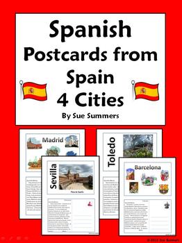 Preview of Spanish Culture Postcards from Spain Set 1 - Spanish City, Weather, Clothing