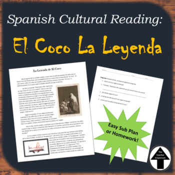 Preview of Spanish Culture Reading: El Coco La Leyenda Spanish Boogeyman No Pre Sub Plan