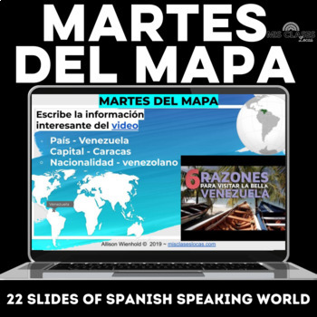 Preview of Spanish Culture martes del mapa bell ringer of all Spanish Speaking Countries