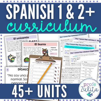 Preview of Spanish Curriculum for Level 1 & 2 Middle & High School - Reading Comprehension