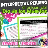 Spanish Día de los Muertos Reading Activity - Origin of Da