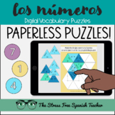 Spanish DIGITAL Puzzles LOS NUMEROS numbers 1 to 100 practice