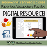 Spanish DIGITAL Puzzles September SEPTIEMBRE Back to Schoo