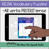 Spanish DIGITAL Vocabulary Puzzles -AR verbs in the PRETER