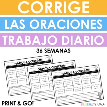 Preview of Spanish Daily Sentence Editing - Corrige oraciones