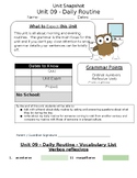 Spanish Daily Routine Unit Packet