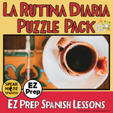 Spanish Daily Routine Vocabulary puzzles and Spanish sub p