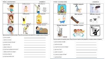 Reflexive Conjugation Practice Worksheets Teaching Resources Tpt