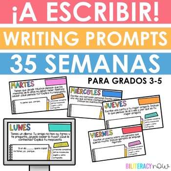 Preview of Spanish Daily Writing Prompts for Upper Grades