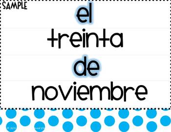 Spanish Date Chart