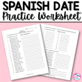 Spanish Date La Fecha Practice Worksheet