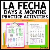 Spanish Date La Fecha Vocabulary Worksheets Days and Month