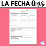 Spanish Date Vocabulary Quiz La Fecha