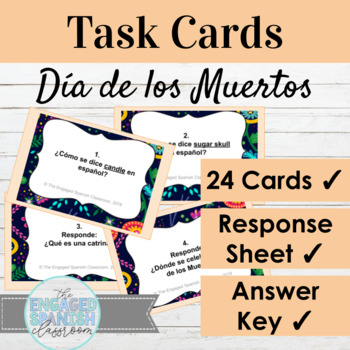 Preview of Spanish Day of the Dead Task Cards | Día de los Muertos