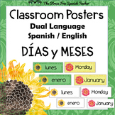 Spanish Days Months Posters Signs DUAL Language