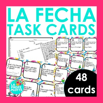 Preview of Spanish Days, Months, and Dates Task Cards | Spanish La Fecha Review Activity