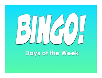 Days of The Week Spanish Bingo Card